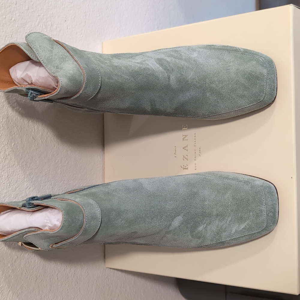 Sézane Brooklyn Boots - Sea Green - Picture 8 of 9